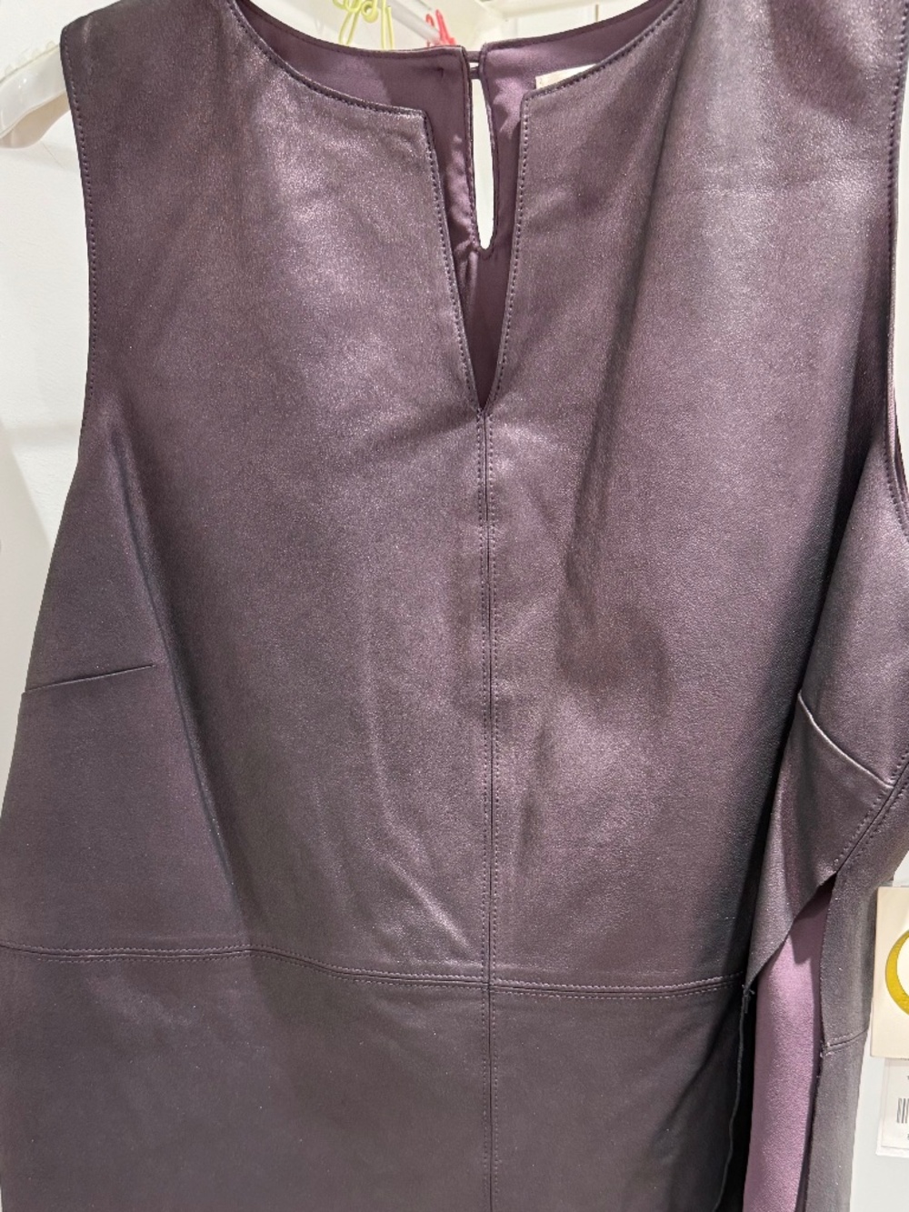 Etcetera Faux leather Purple pealized Top